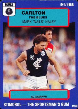 1990 AFL Scanlens Stimorol #91 Mark Naley Front
